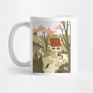 Nature loving day landscape house in the woods Mug